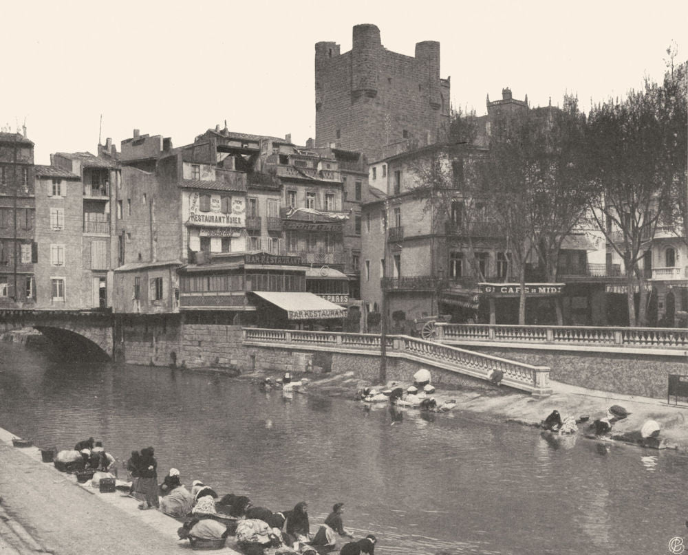 AUDE. Narbonne- Le canal 1903 old antique vintage print picture